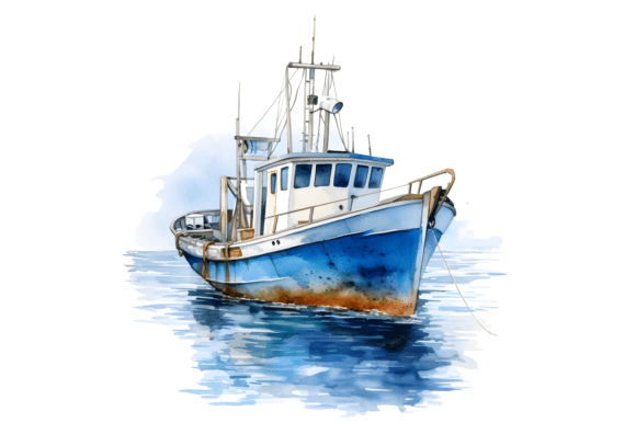 Download Watercolor Fishing Boat Clipart - Fishing boat Collection