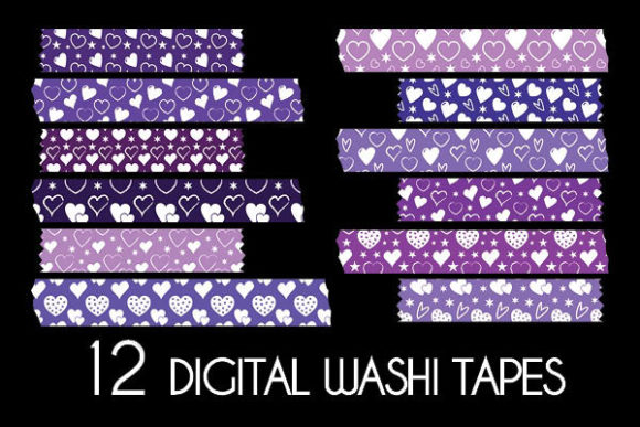 Download Purple Hearts Washi Tapes Patterns - Washi tapes patterns Collection