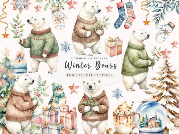 Download Polar Bear Clipart, Winter Bear Clipart, - Premium Resources
