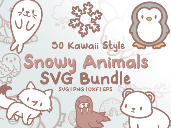 Download Snowy Animals SVG Illustrations - Premium Bundle