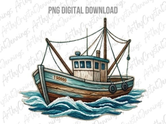 Download Watercolor Nautical Fishing Boat PNG - Fishing boat Collection