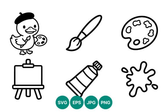 Download Cute Duck Artist Black White Vector - Cute duck Collection