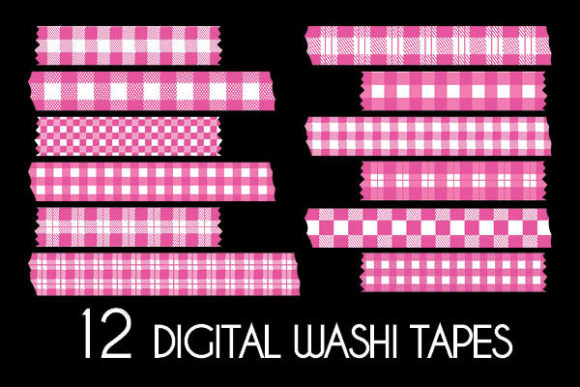 Download Bright Pink Plaid Washi Tapes Patterns - Washi tapes patterns Collection