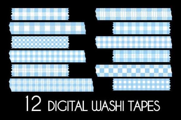 Download Pastel Blue Plaid Washi Tapes Patterns - Washi tapes patterns Collection