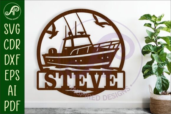 Download Fishing Boat Name Wall Art Sign, SVG - Fishing boat Collection