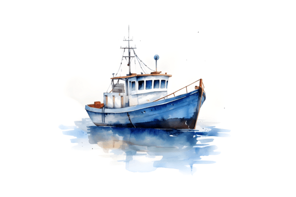 Download Watercolor Fishing Boat Clipart - Fishing boat Collection
