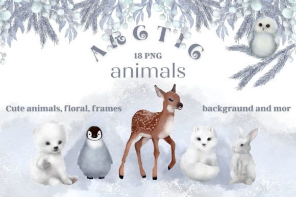 Download Watercolor Arctic Animals Baby Clipart - Premium Resources