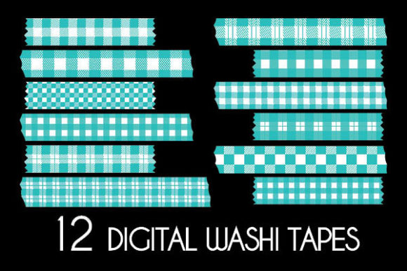 Download Pastel Teal Plaid Washi Tapes Patterns - Washi tapes patterns Collection